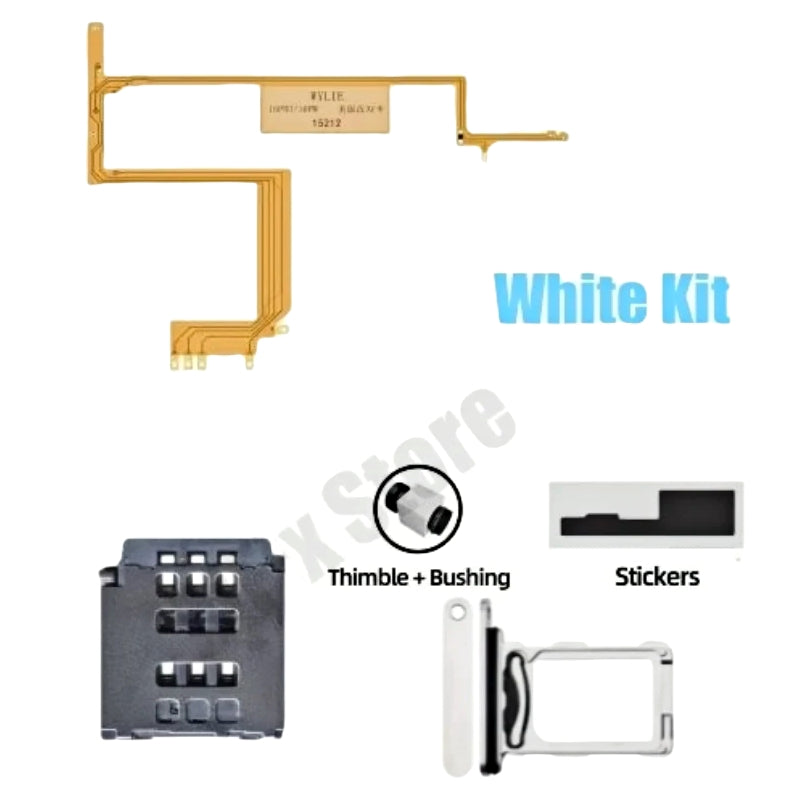 For iPhone 16pro 16promax Esim Modify to Sim Adapter with Outside Dual Sim Card Tray < Need Drill Hole >